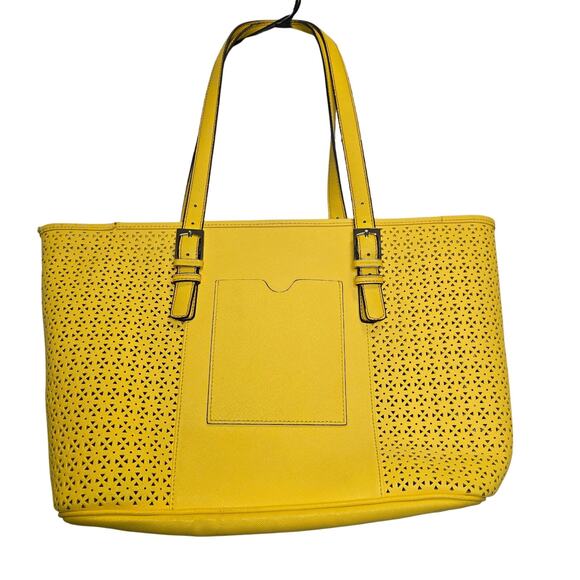 Yellow Leather Tignanello Purse Bag Tote Adjustable Staps, ID, and key Holder - Picture 1 of 8